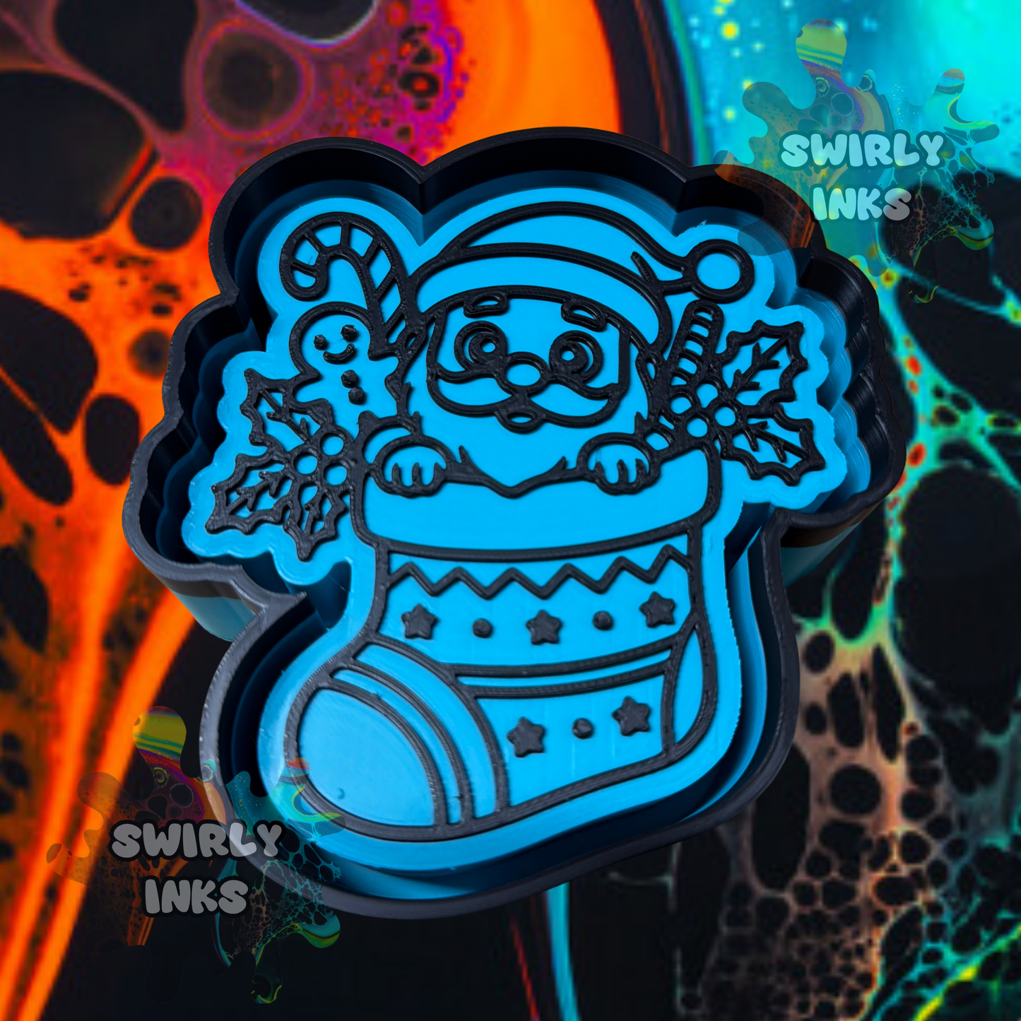 Santa in Stocking Freshie Mold