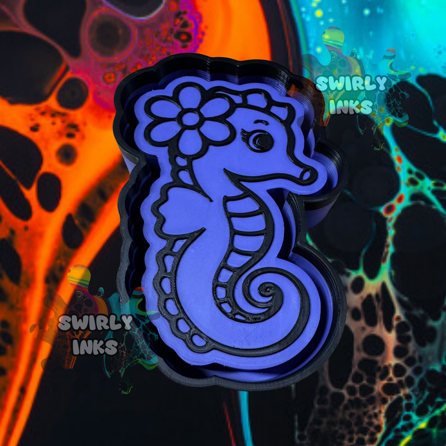 Sea Horse with Flower Freshie Mold