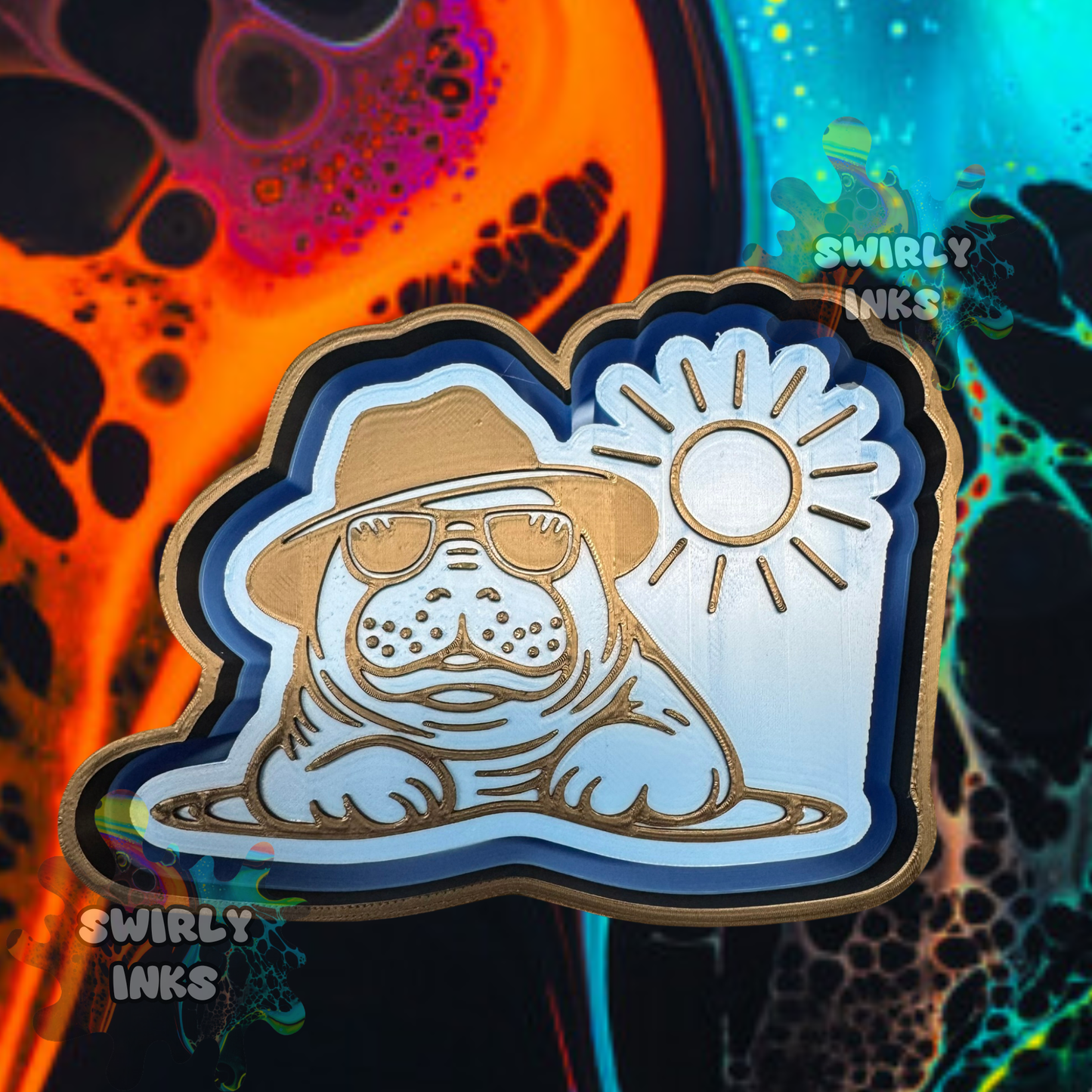 Manatee with Hat & Sun Freshie Mold
