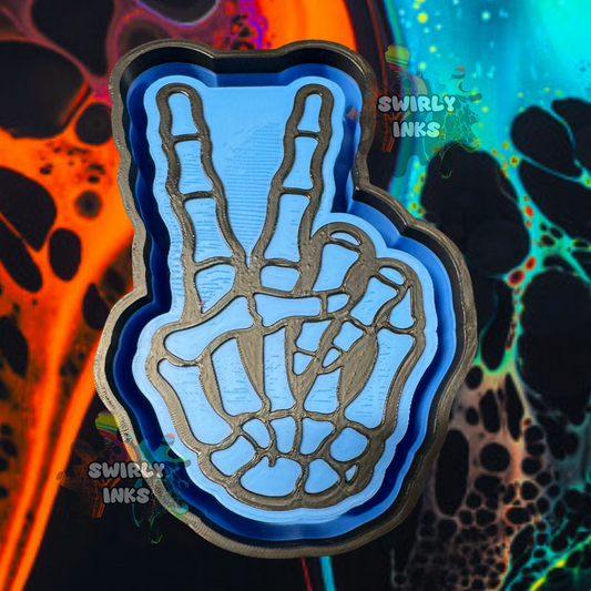 Skeleton Peace Hand Freshie Mold