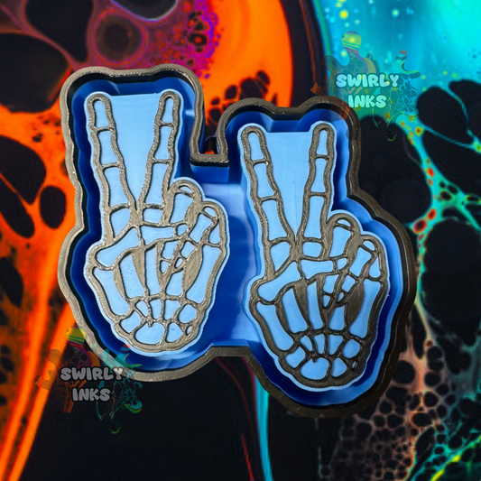 Skeleton Peace Hand Vent Freshie Mold