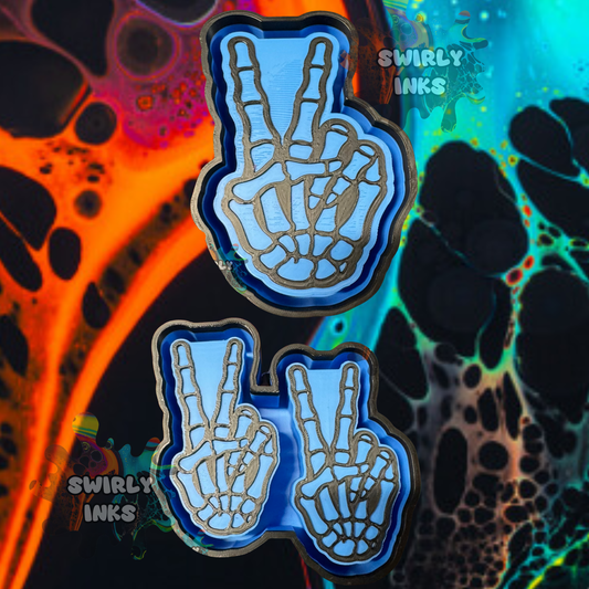 Skeleton Peace Hand Set Freshie Mold