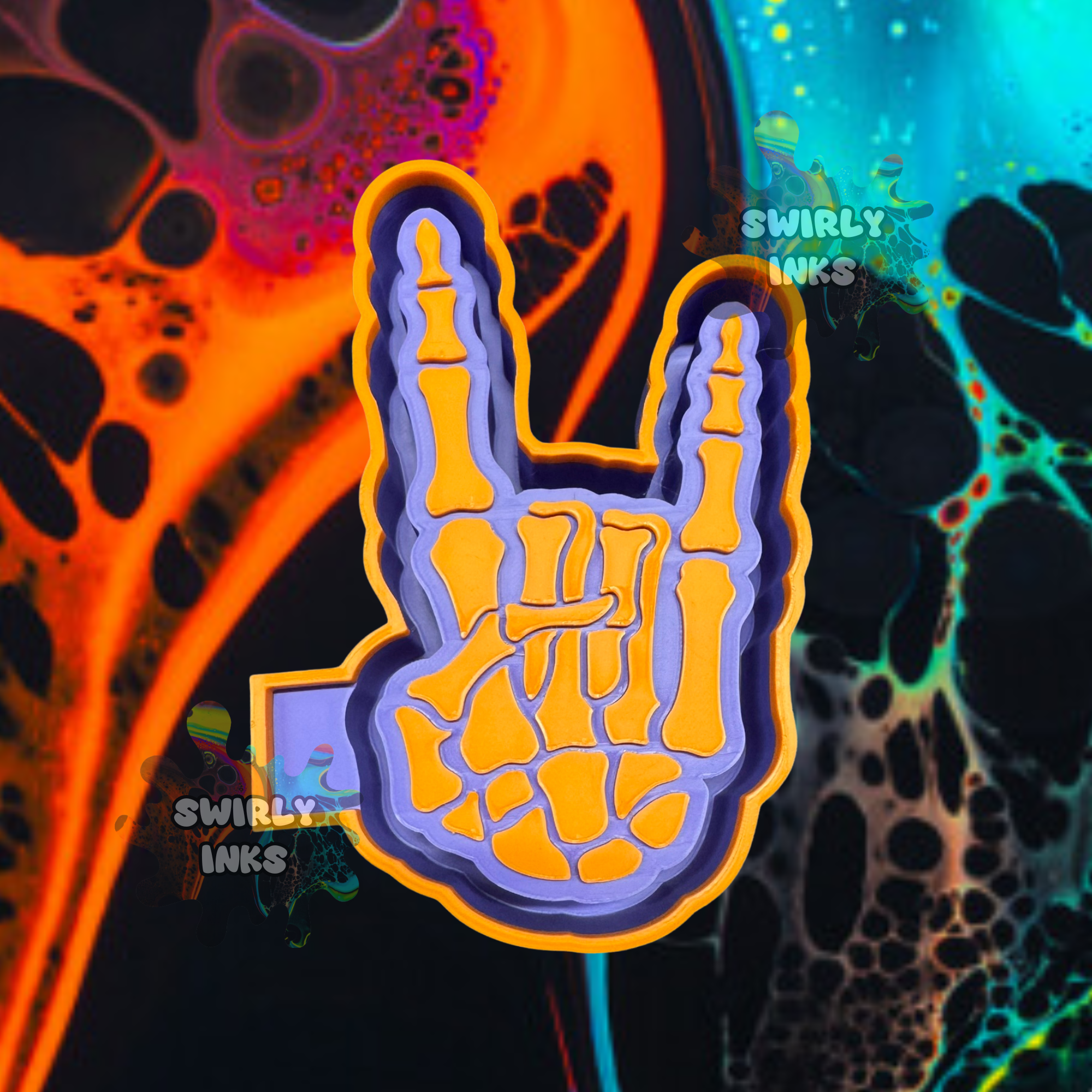 Skull Rocker Fingers Freshie Mold – Swirly Inks N Glittered Designs