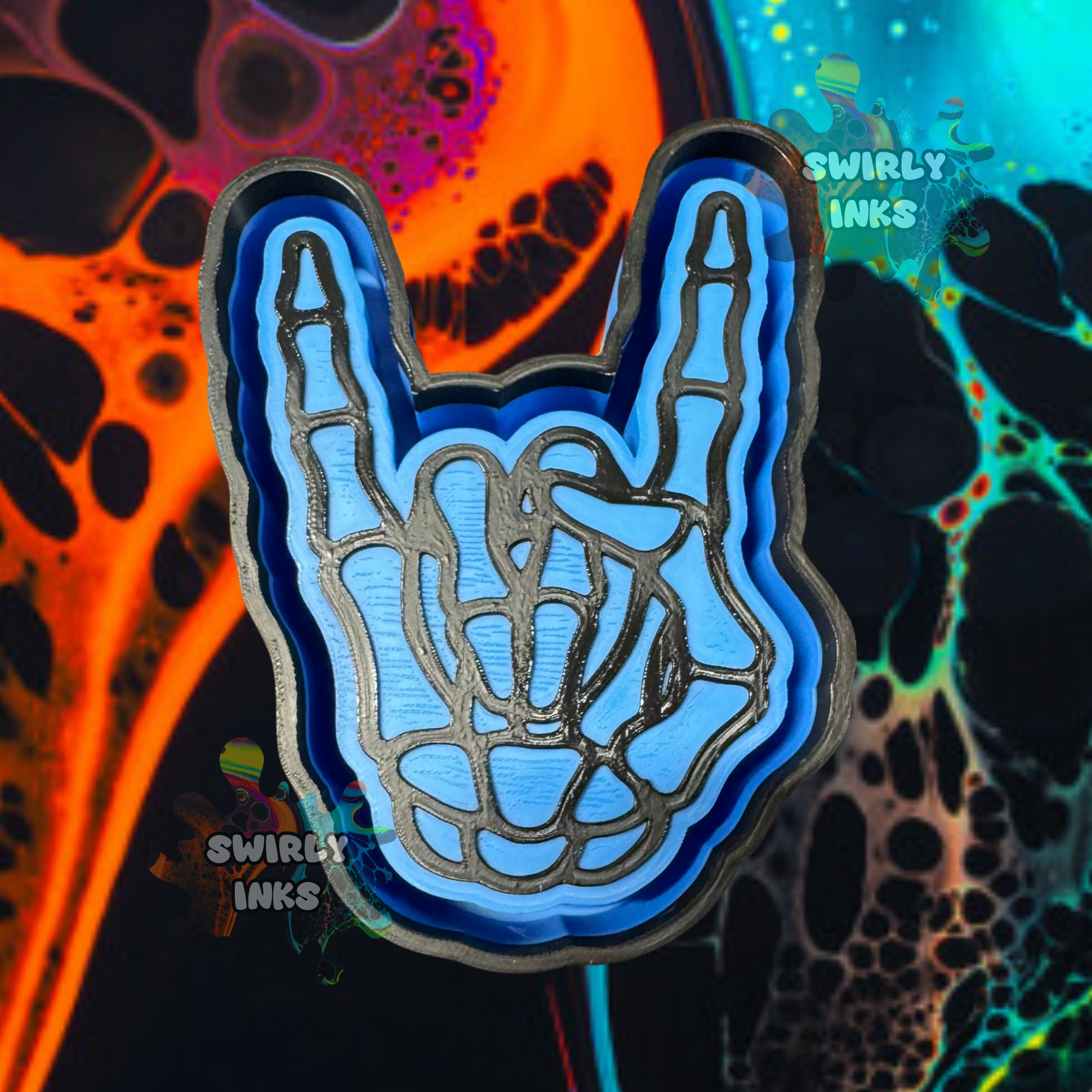 Skeleton Rocker Hand Freshie Mold – Swirly Inks N Glittered Designs