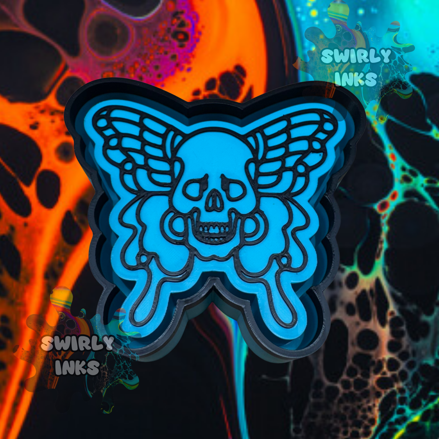 Skull Butterfly Freshie Mold