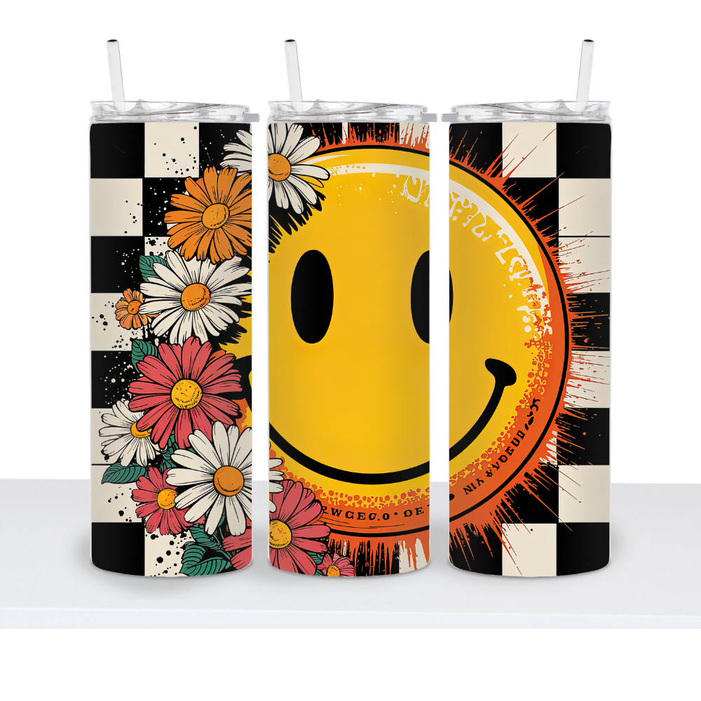 Smiley Face Flowers  20oz Tumbler