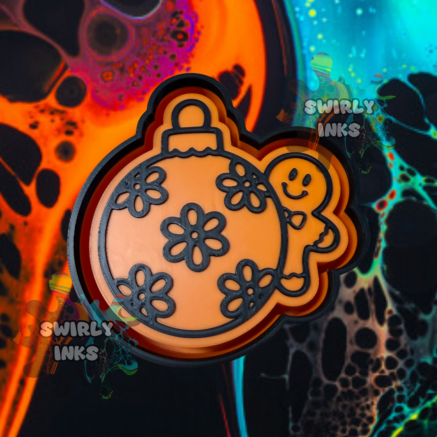 Sneaky Gingerbread Ornament Flowers Freshie Mold