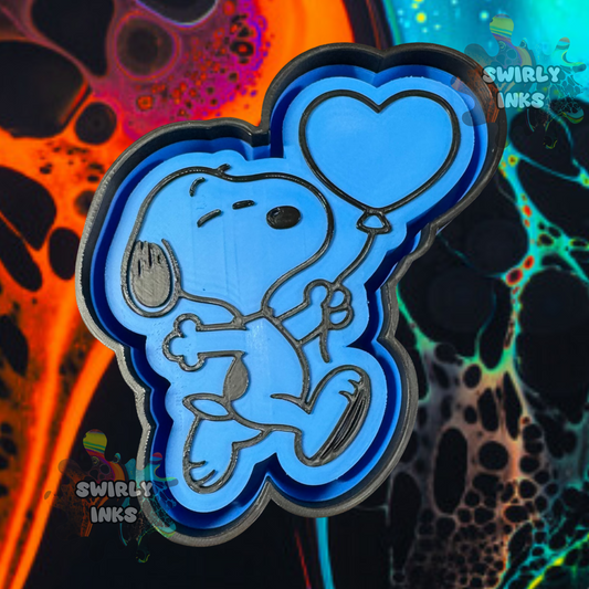 Snoopy with Heart Balloon Freshie Mold