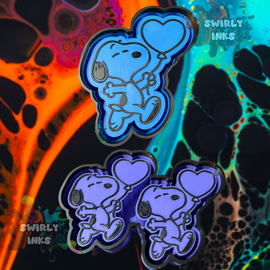 Snoopy with Heart Balloon Set Freshie Mold