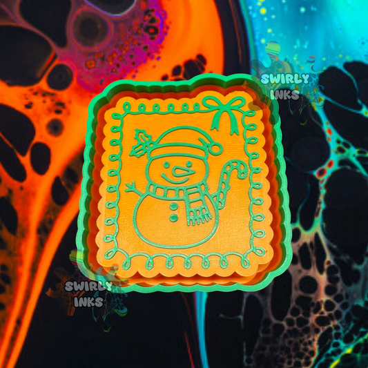 Snowman Frame Bow Freshie Mold