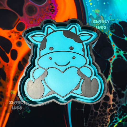 Spotted Cow with Heart Freshie Mold