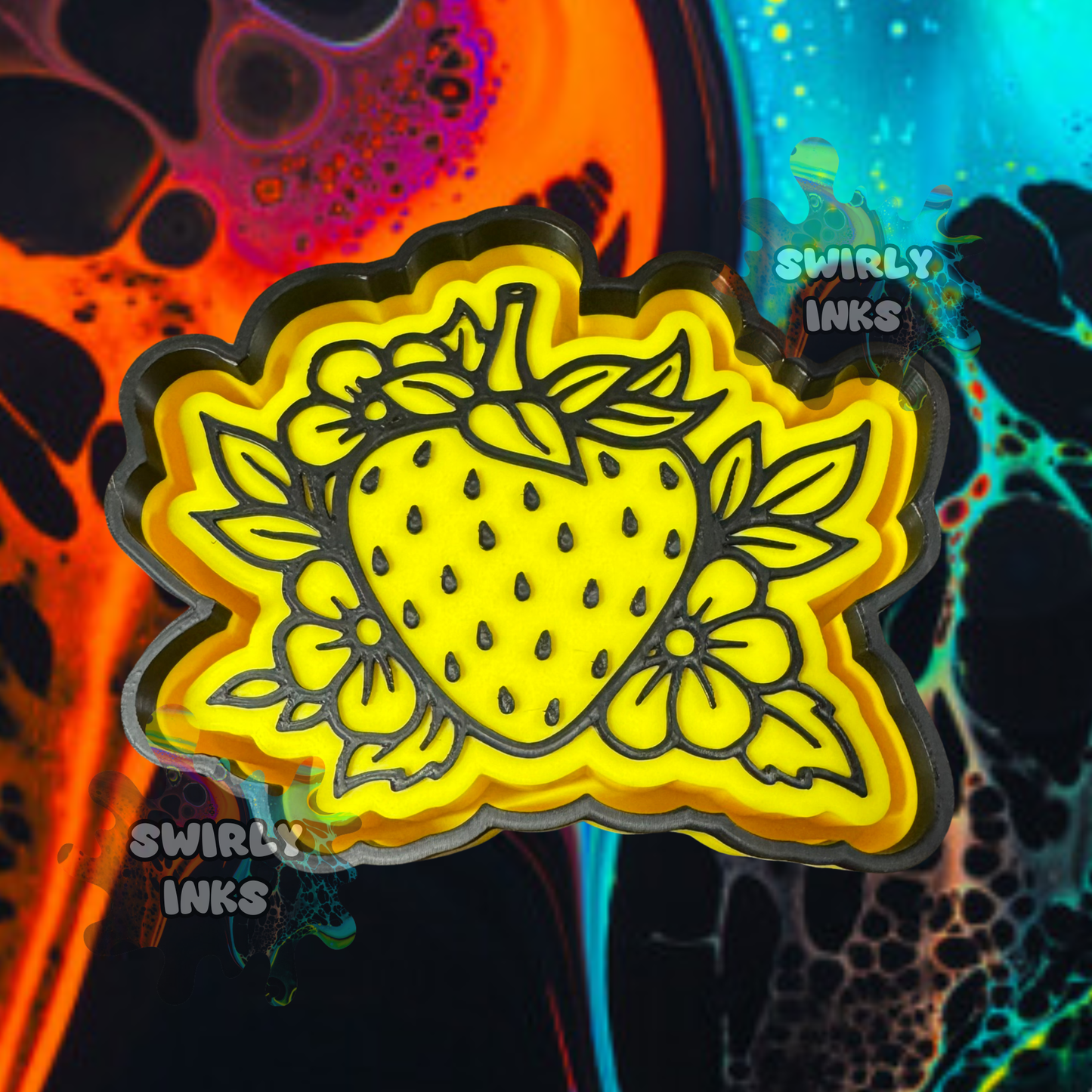Strawberry with Flowers Freshie Mold