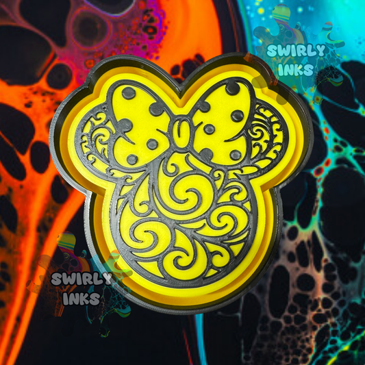 Swirls with Bow Freshie Mold