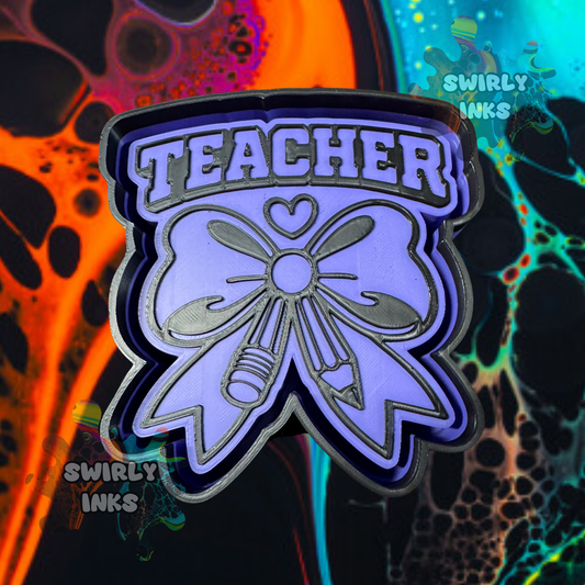 Teacher Bow with Pencil Freshie Mold