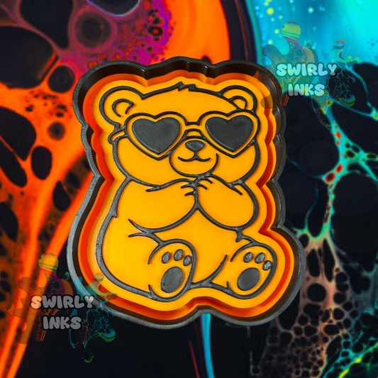 Teddy Bear with Glasses Freshie Mold