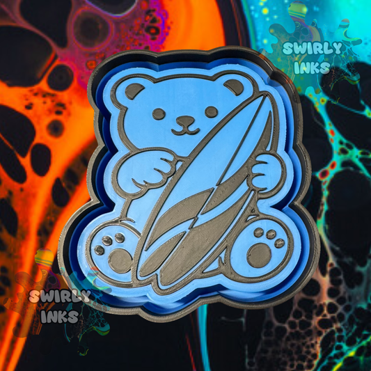 Teddy Bear with Surf Board Freshie Mold