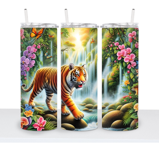 Tiger at Waterfall