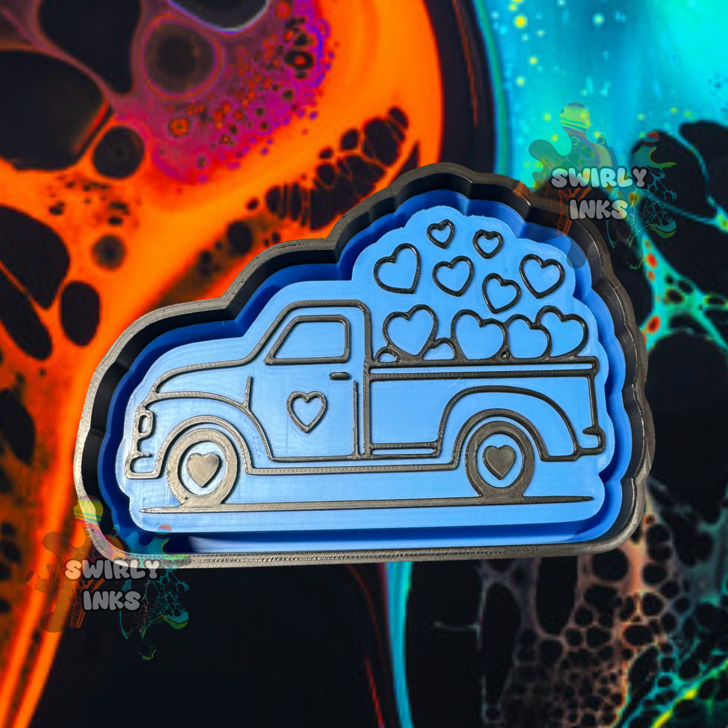 Truck with Hearts Freshie Mold