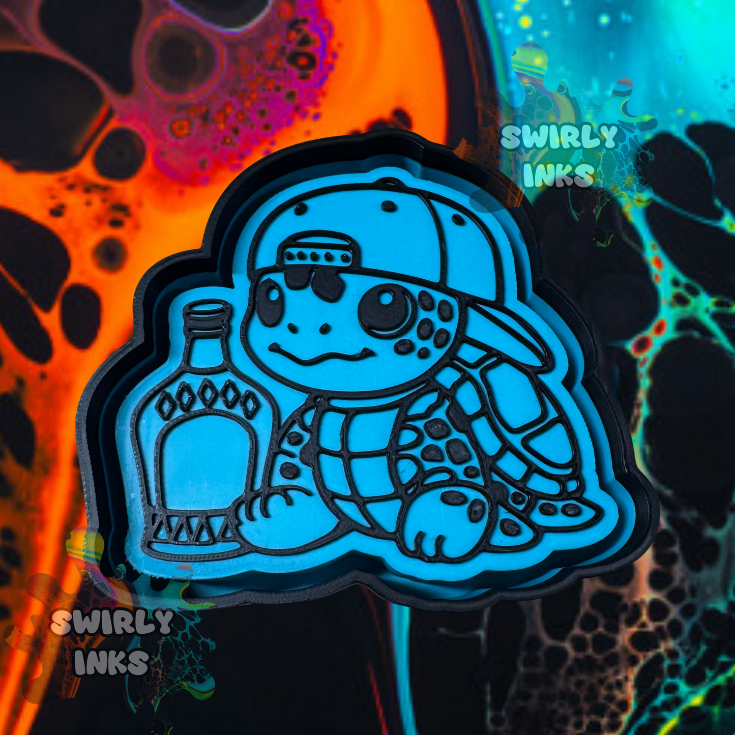 Turtle with Liquor Bottle Freshie Mold