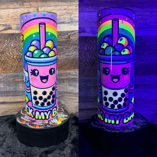 Boba Balls Tumbler - Black light Activated Ink