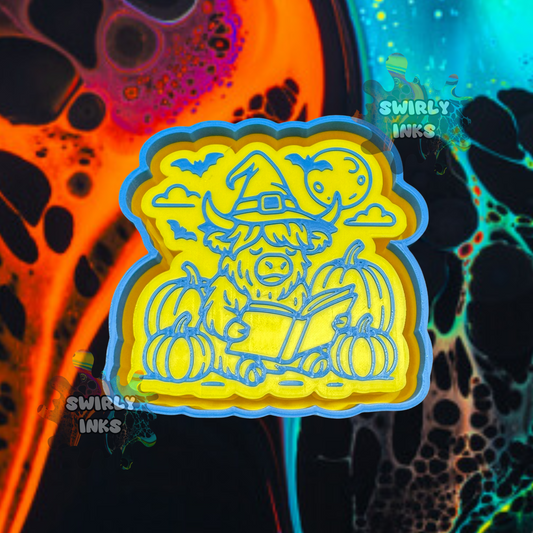 Witch Cow Reading Book Freshie Mold