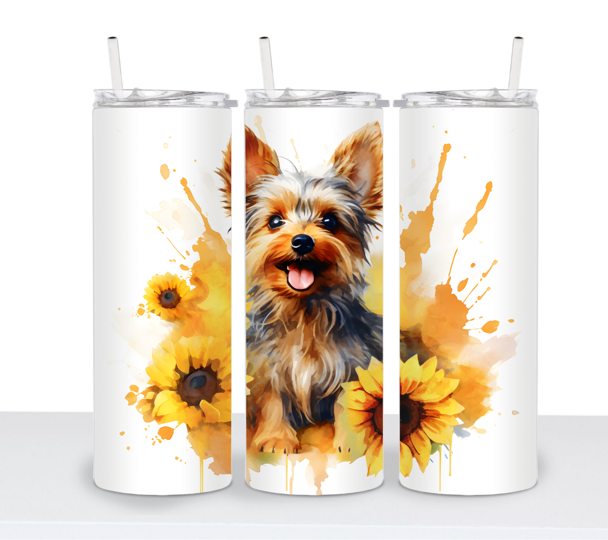 Dogs with Sunflowers