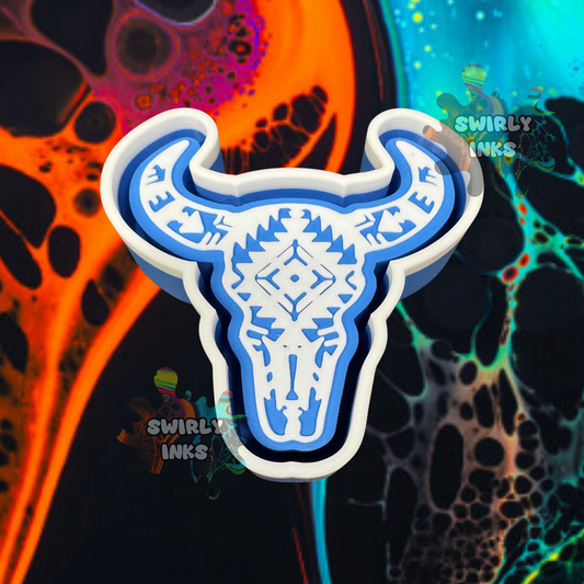 Aztec Cow Skull Freshie Mold