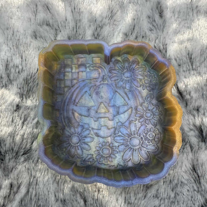 Pumpkin Flowers Checkered Freshie Mold
