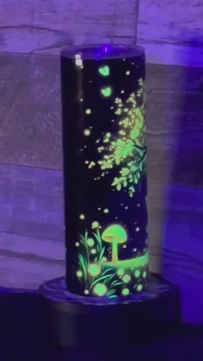 Yellow Fairy Tumbler - Black light Activated Ink.