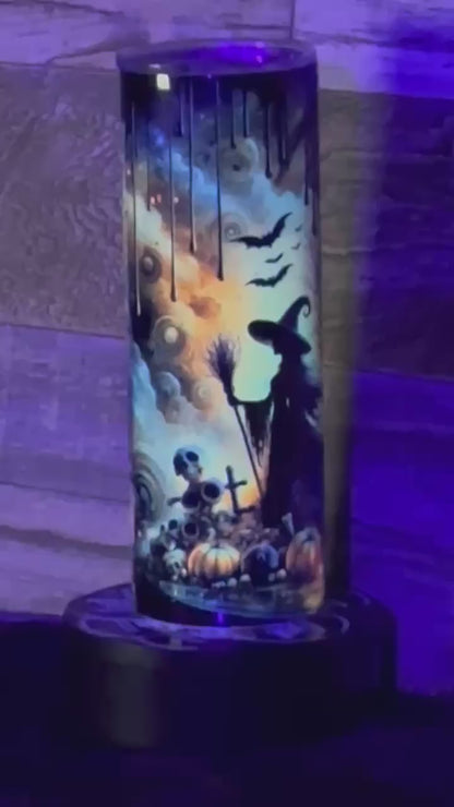 Witch (#55) Tumbler - Black light Activated Ink.