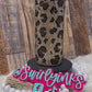 20oz Rhinestone Tumbler Leopard Print Gold, Black & Brown