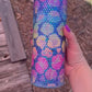 20oz Tumbler Rhinestone Neon Leopard Print