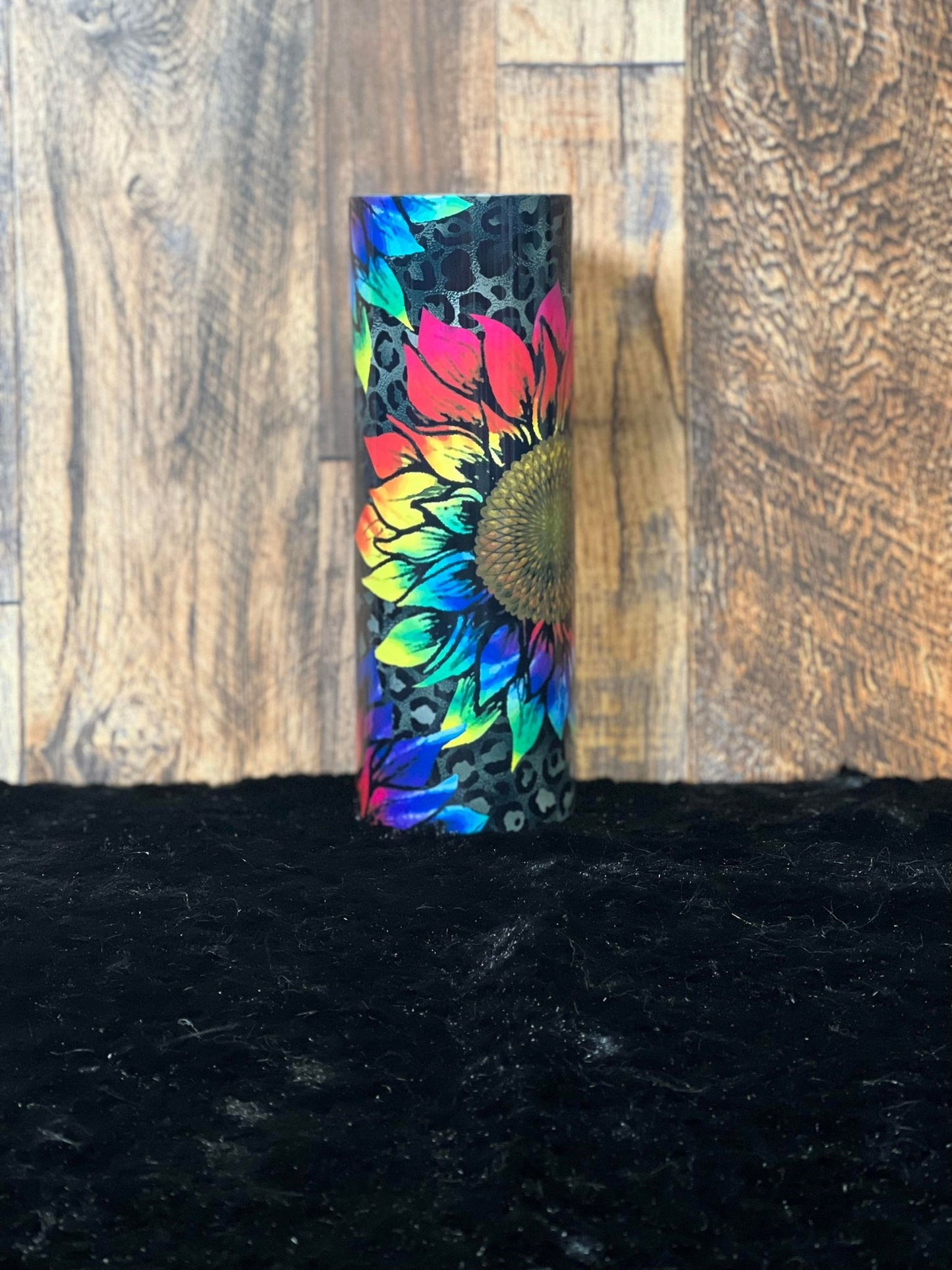 Leopard & Neon Sunflower Tumbler