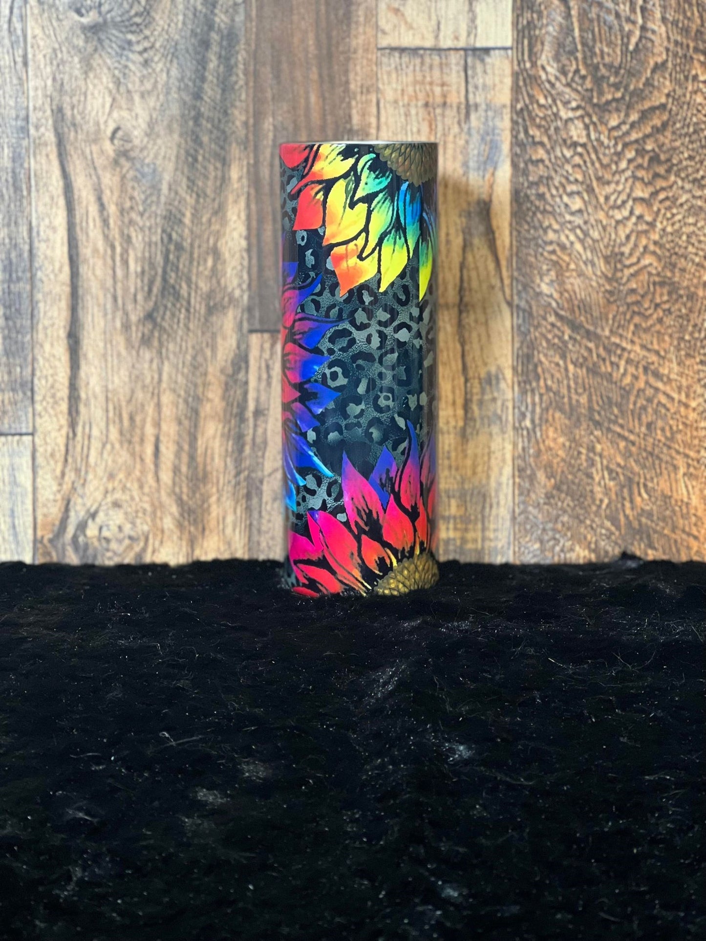 Leopard & Neon Sunflower Tumbler