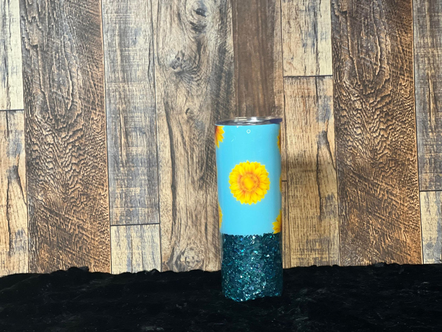 20oz Blue Sunflower Tumbler