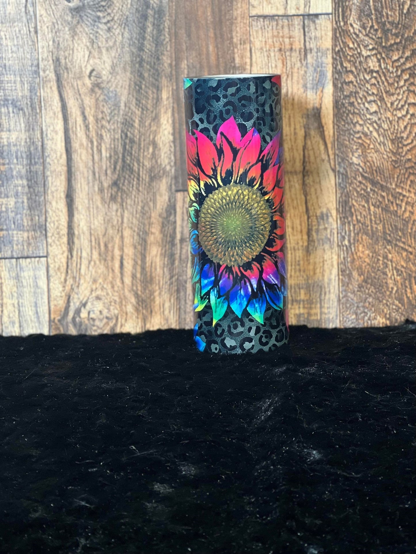 Leopard & Neon Sunflower Tumbler