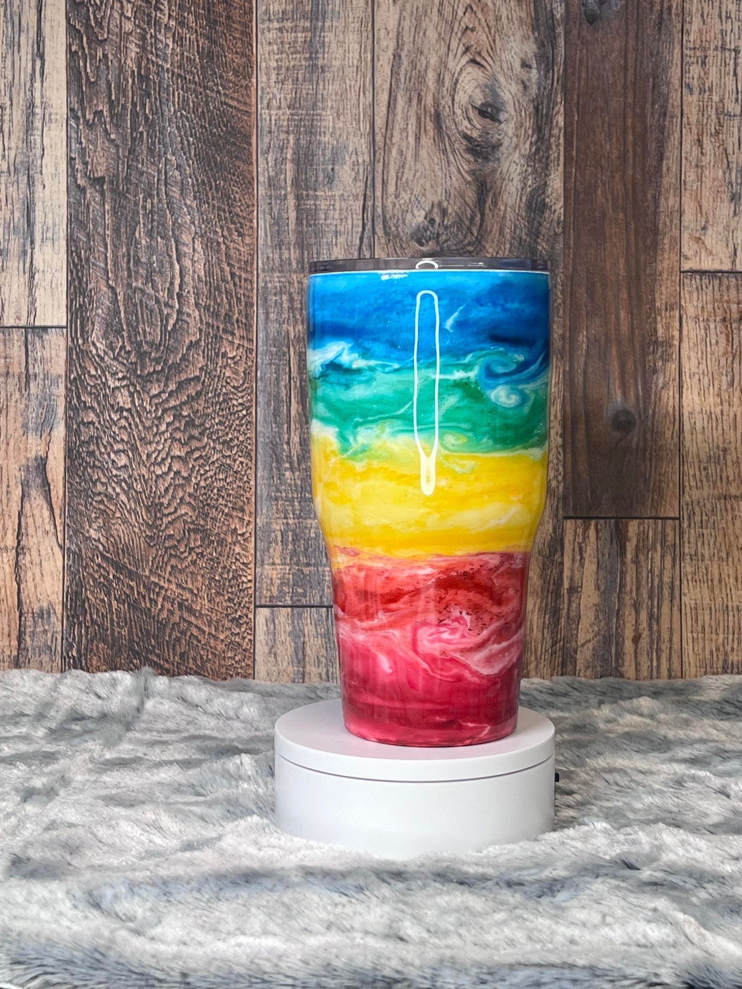 30oz Tapered Tumbler Rainbow ~ Can be Customized