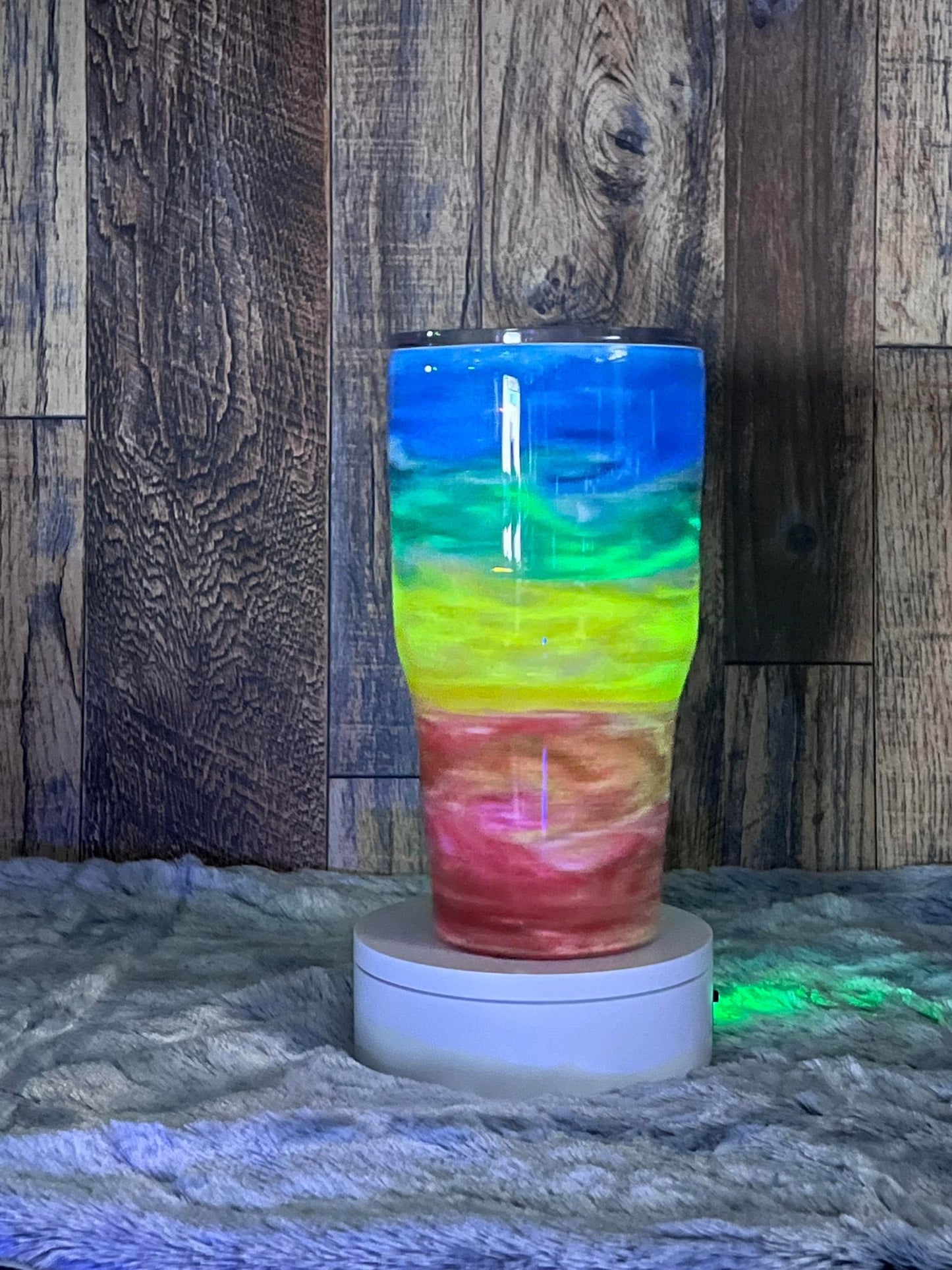 30oz Tapered Tumbler Rainbow ~ Can be Customized