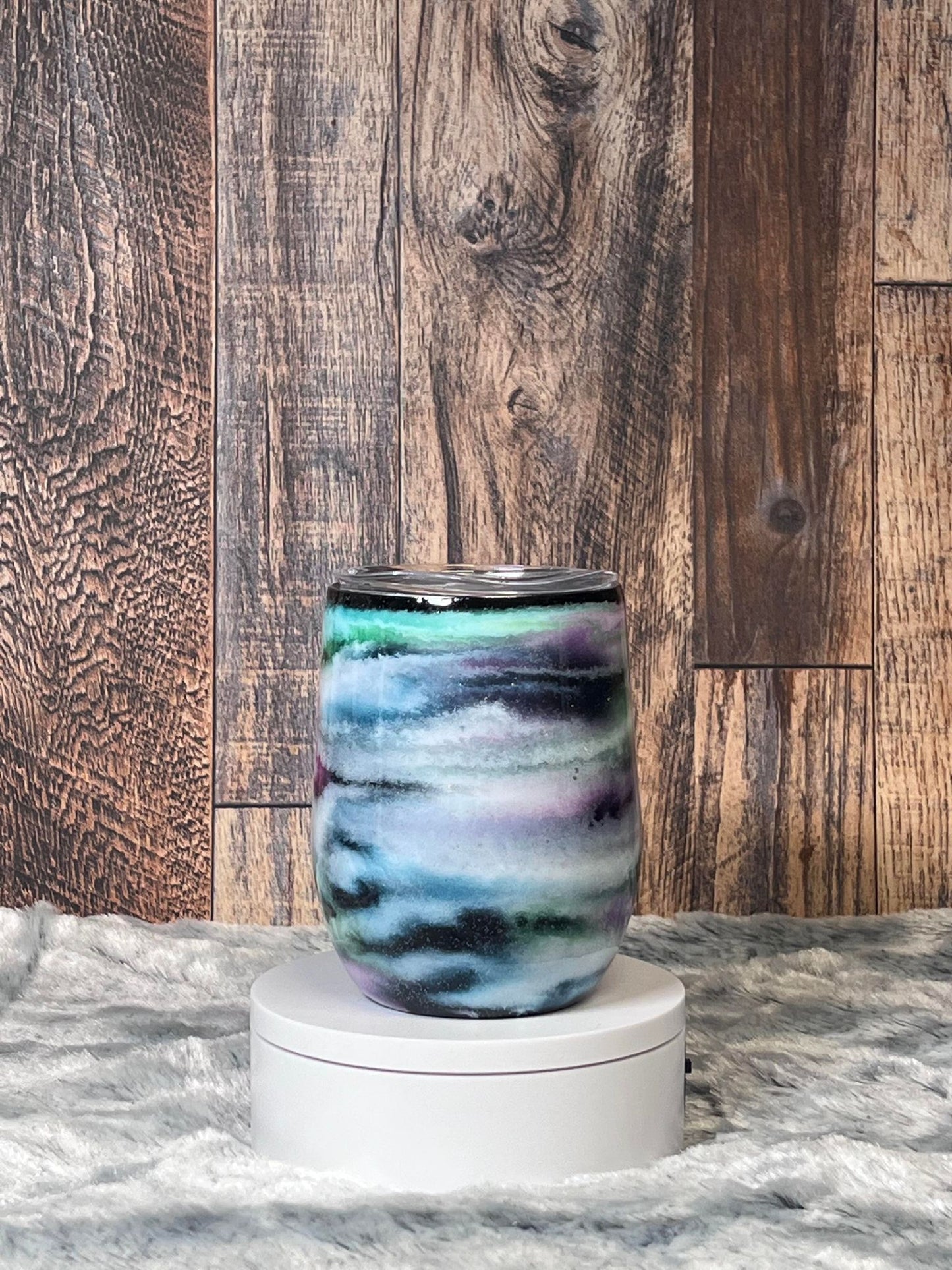 12oz Wine Tumbler "Galaxy" Glow in the Dark ~ Can Be Customized