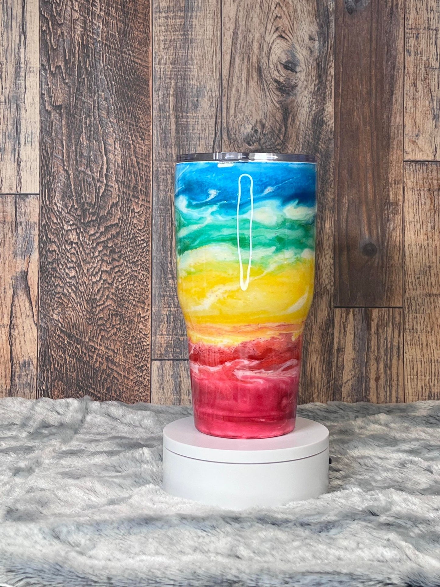 30oz Tapered Tumbler Rainbow ~ Can be Customized