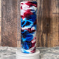 30oz Skinny Tumbler Red White Blue Glittered ~ Can be Customized