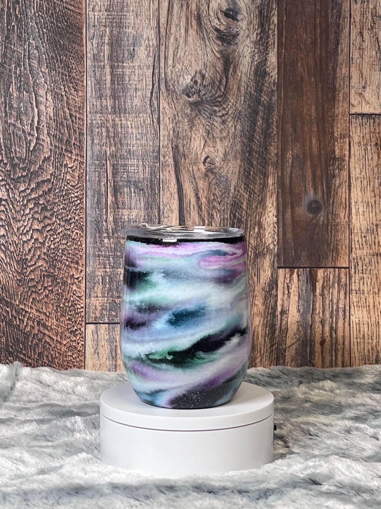 12oz Wine Tumbler "Galaxy" Glow in the Dark ~ Can Be Customized