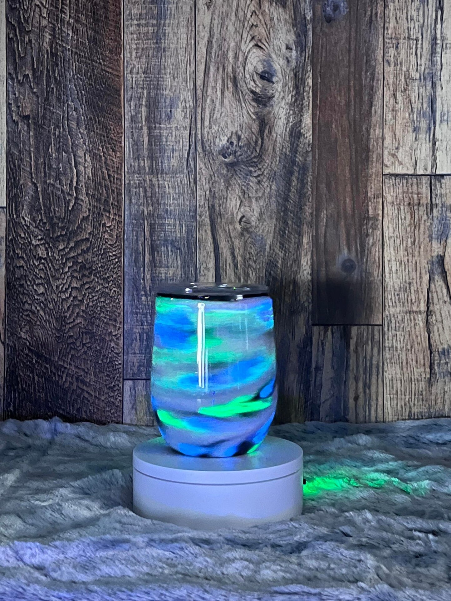 12oz Wine Tumbler "Galaxy" Glow in the Dark ~ Can Be Customized