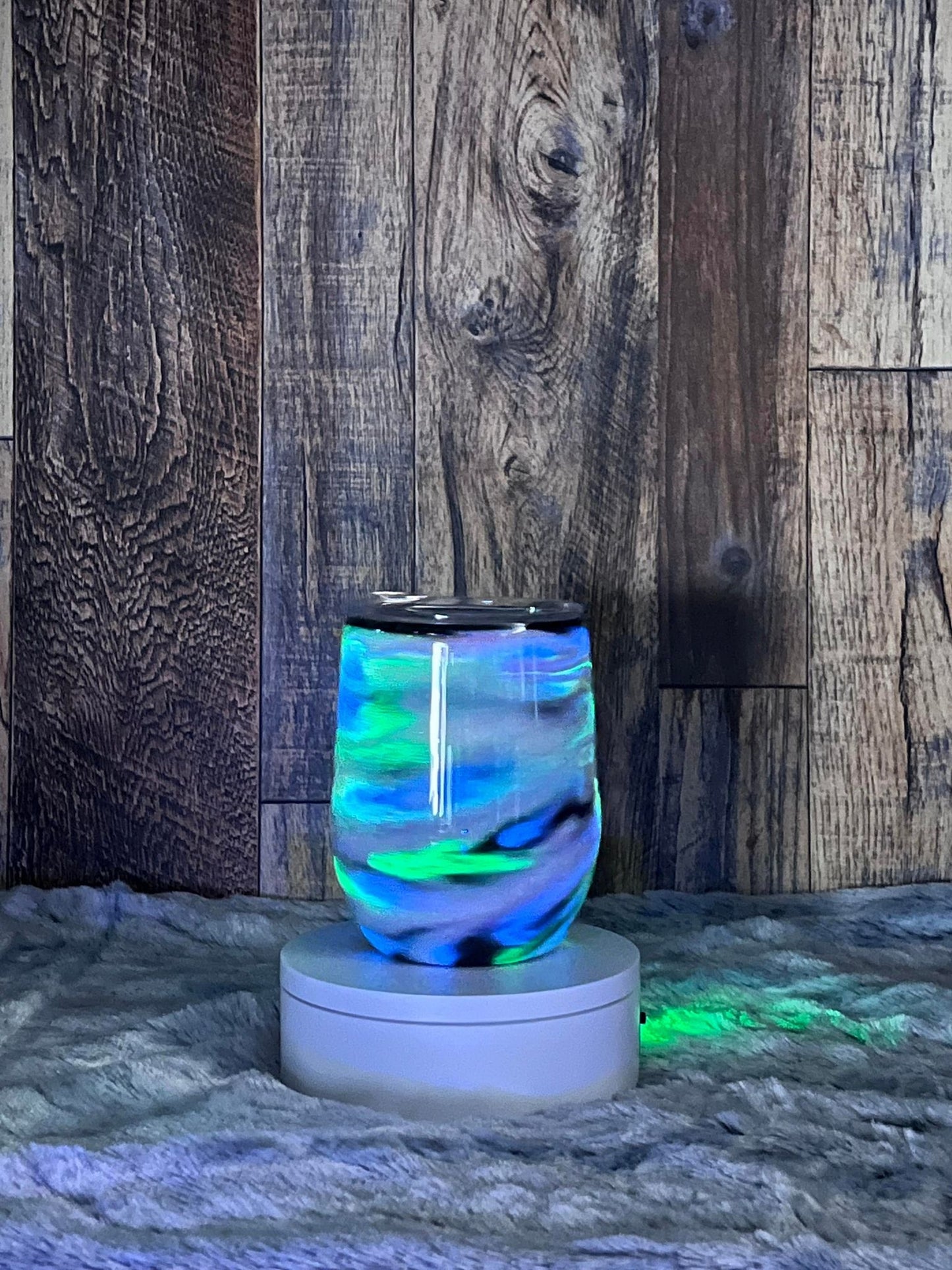 12oz Wine Tumbler "Galaxy" Glow in the Dark ~ Can Be Customized