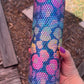 20oz Tumbler Rhinestone Neon Leopard Print