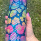 20oz Tumbler Rhinestone Neon Leopard Print