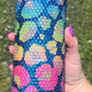 20oz Tumbler Rhinestone Neon Leopard Print