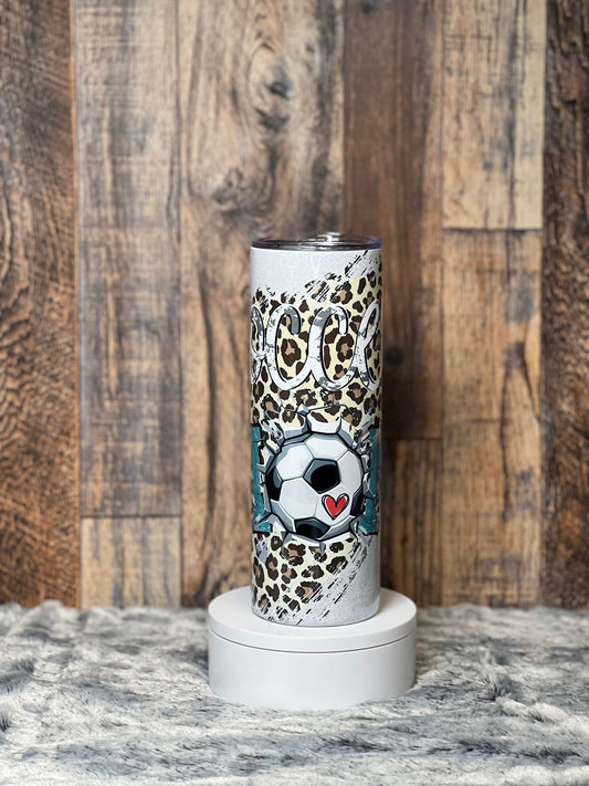 Soccer Mom Leopard Tumbler