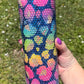 20oz Tumbler Rhinestone Neon Leopard Print