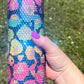 20oz Tumbler Rhinestone Neon Leopard Print